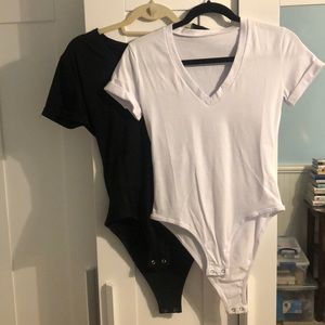 V-Neck Short Sleeve Body Suits